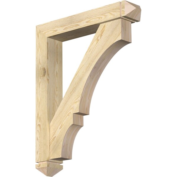 Ekena Millwork Balboa Arts and Crafts Rough Sawn Bracket w/ Offset Brace, Douglas Fir, 6"W x 32"D x 40"H BKT0604X32X40BOA03RDF - main